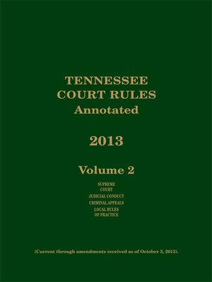 cover image of Tennessee Court Rules Annotated